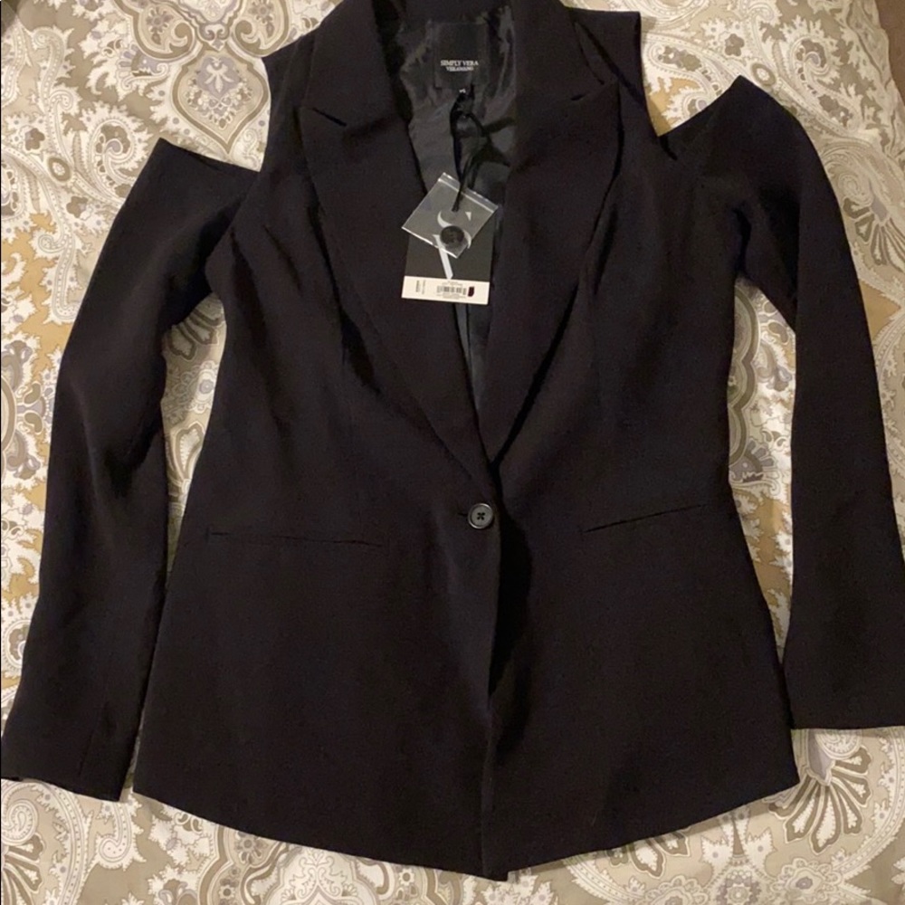 Black Cold Shoulder Blazer NWT